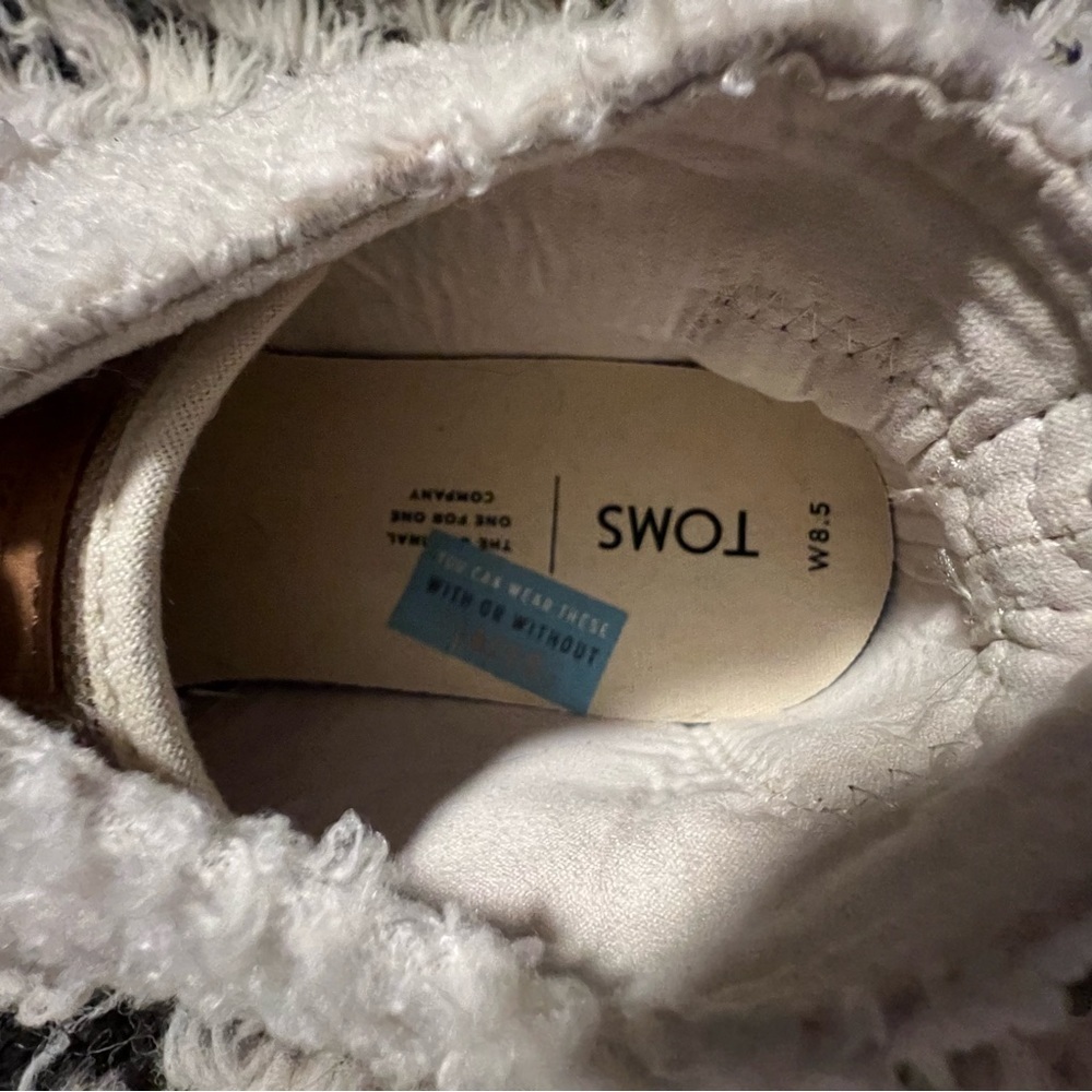 Toms Natural Plush Faux Shearling Bota Metallic Lace-Up Boho Boots - Picture 7 of 10